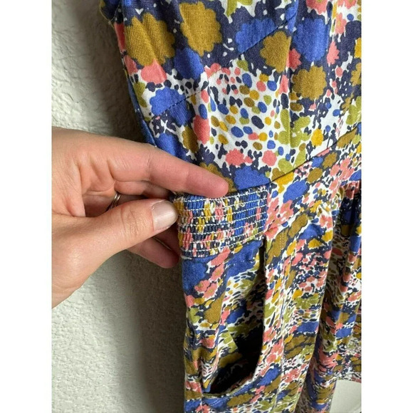 Boden Floral Dress Short Sleeves Size 4 Petite Floral Multicolor Pockets - Picture 4 of 8